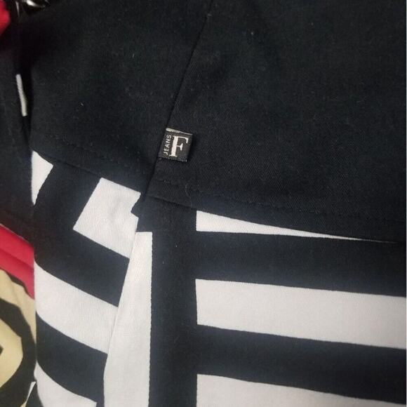 Gianfranco Ferre Jeans Geometric Print Y2K Mini Skirt White Black Red Size Med - Picture 8 of 8